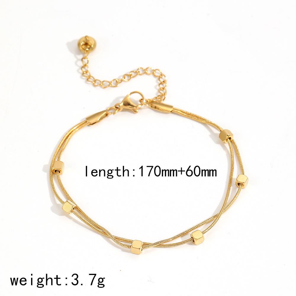 

Браслет-цепочка из нержавеющей стали с 18-каратным золотым покрытием - Элегантное DIY украшение для женщин