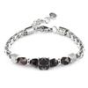 Brățară Cruce Pod din Oțel Inoxidabil și Obsidian - Accesoriu Elegant pentru Bărbați