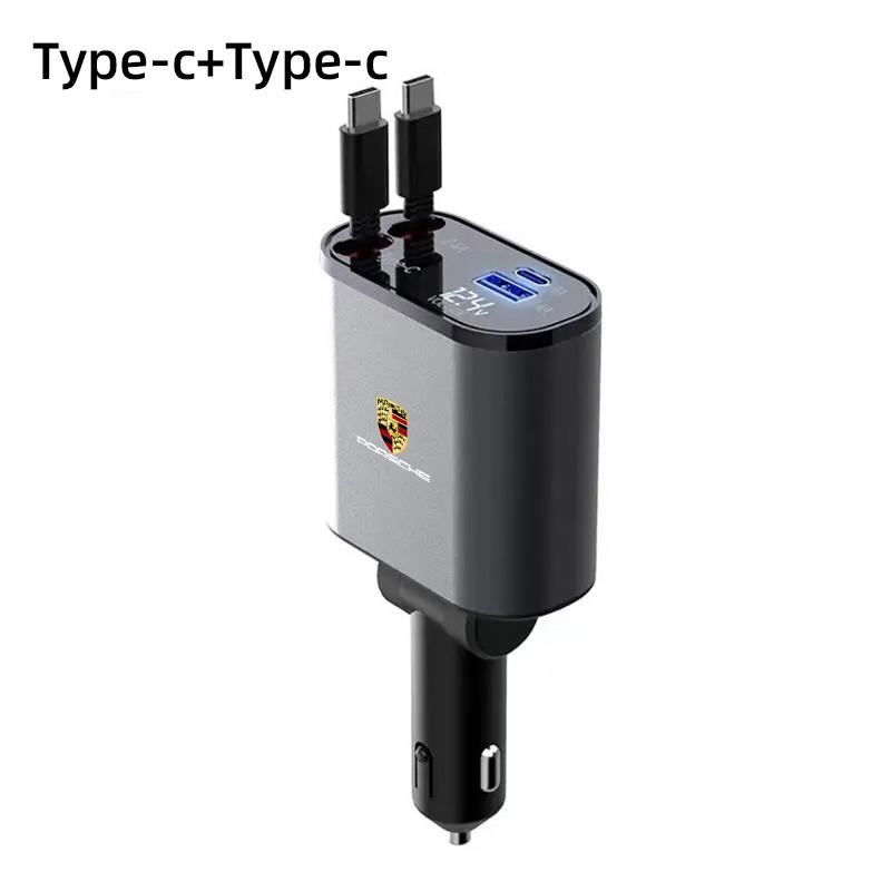 

Retractable Car Charger USB Type Cable For IPhone Huawei Samsung Fast Charge Cord For Porsche 911 Cayenne 918 718 Panamera Macan
