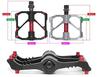 MicrOHERO Ultra Light Titanium Alloy Shaft 3 Sealed Bearing Compact Pedals Carbon Road Bike Flat Pedals Bike/Mountain Black/Red (PD-M86CTi 220g)