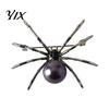 Gold Spider Lapel Pin Brooch for Women Men, Faux Crystal Gothic Dainty Hat Insect Brooch, Halloween Punk Vampire Costume Accessories Cosplay