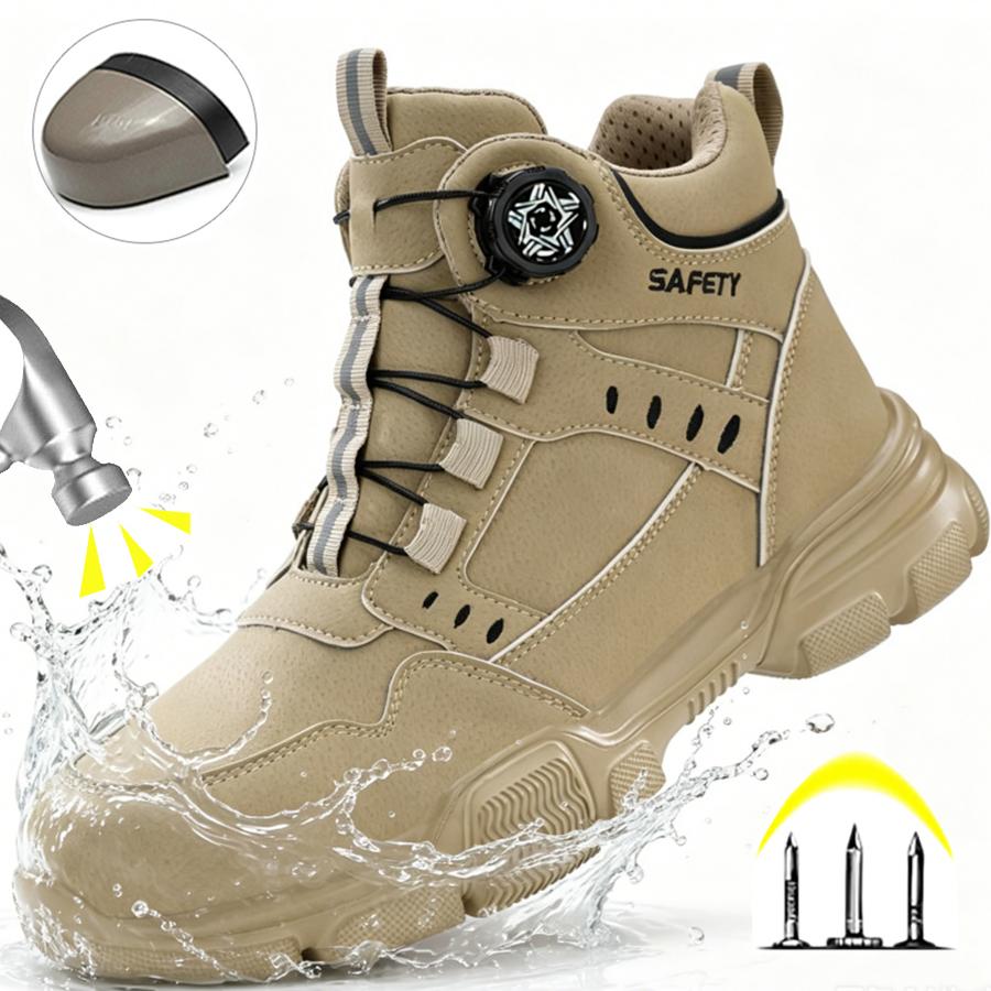 Men's Safety Shoes Men's Work Shoes Breathable Slip Resistant Steel Toe Anti-Puncture Shoes Man Fashion Men Sport Shoes