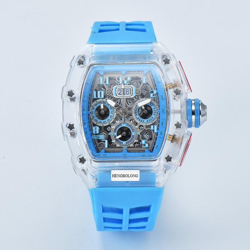 2025new Spot, Six-pin Multi-functional Running Second Engraving Hollow Quartz Watch, Unisex Watch
