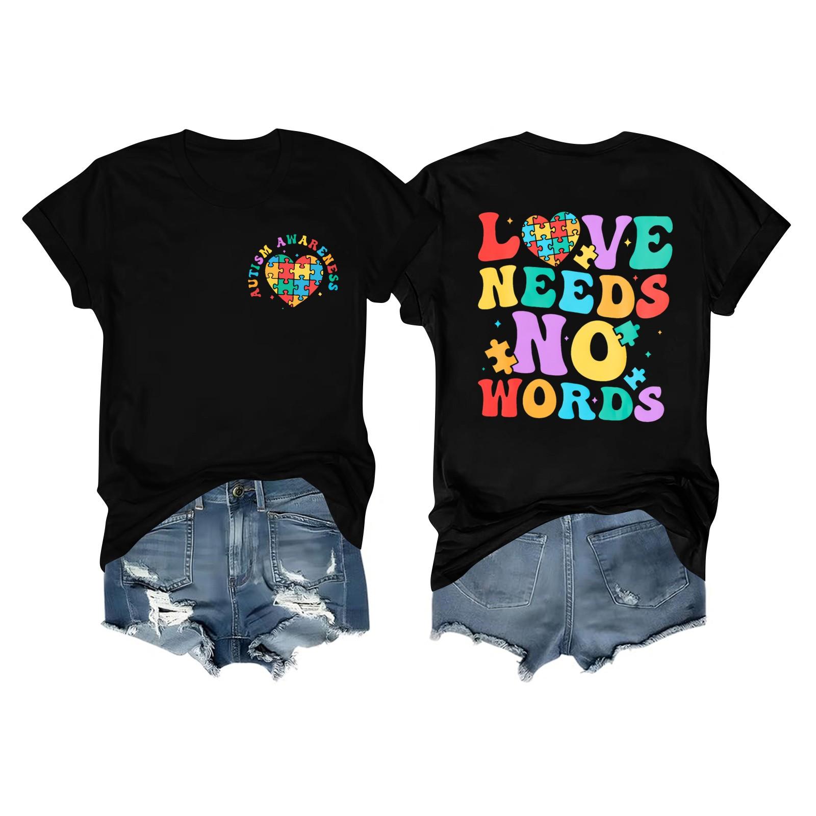 

Женская повседневная футболка с короткими рукавами и круглым вырезом с принтом и буквенным топом L чёрный