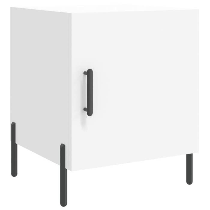 Table de chevet - Maison Exclusive - Blanc - 40x40x50 cm - Bois d'ingénierie