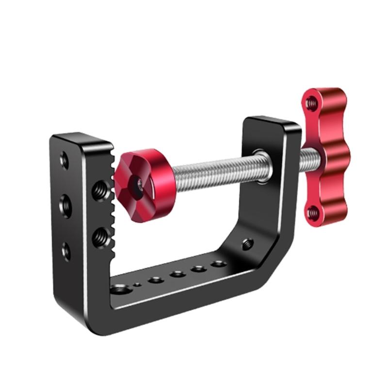 Aluminum Alloy Clamp with 1/4 3/8 Screw Holes for Stable Support of Cameras Lights in Photography Video