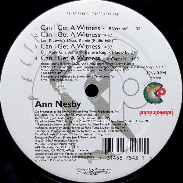 

12inch Record ANN NESBY - Can I Get A Witness 3145875431 Perspective Rec 1996 US Dance & Electronica Used