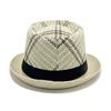 Yousheng Men Jazz Hat, Summer Plaid Pattern Top Hat, UV Protection Breathable Straw Hat, Lightweight Casual Headwear for Outdoor Gardening Beach