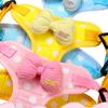 Bowtie Dog Harness Set Soft Pink Dotted Harness Pet Accessory Breathable Escape Resistant