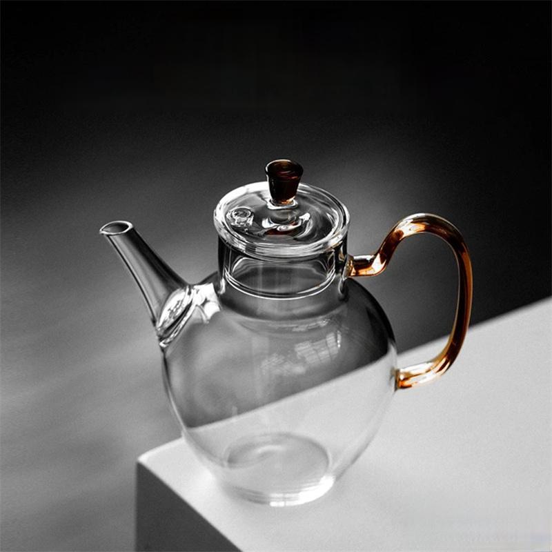 210ml High Borosilicate Small Glass Teapot Heat Resistance Tea Kettle Teaware Fruit Flower Kung Fu Tea Set Tea Brewing Tea Set