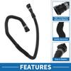 Engine Radiator Hose No.17127580963 Lower Coolant Cooling Hose Pipe Tube Line for BMW 535i 3.0L 2011-2016 Rubber Black