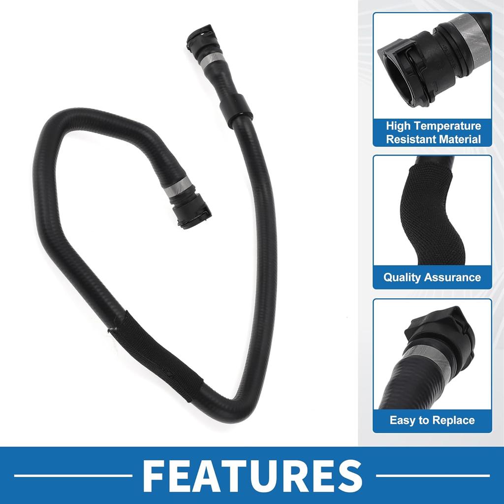 Engine Radiator Hose No.17127580963 Lower Coolant Cooling Hose Pipe Tube Line for BMW 535i 3.0L 2011-2016 Rubber Black