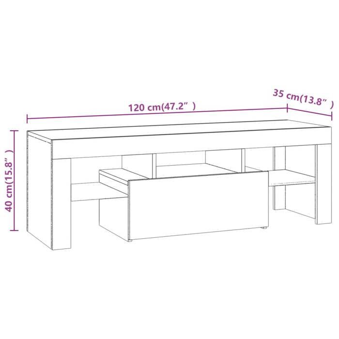 VidaXL Meuble TV avec lumières LED chêne marron 120x35x40 cm, meuble TV avec lumière LED, support tv, armoire média, meuble 815668