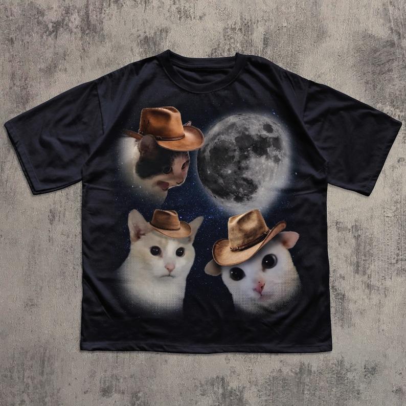 Funny Y2k Silly Cats Print Cotton Tshirt 90s Retro Kitten Vintage Graphic Tee Gift For Cat Lovers Meme Tshirt Men Women Tops