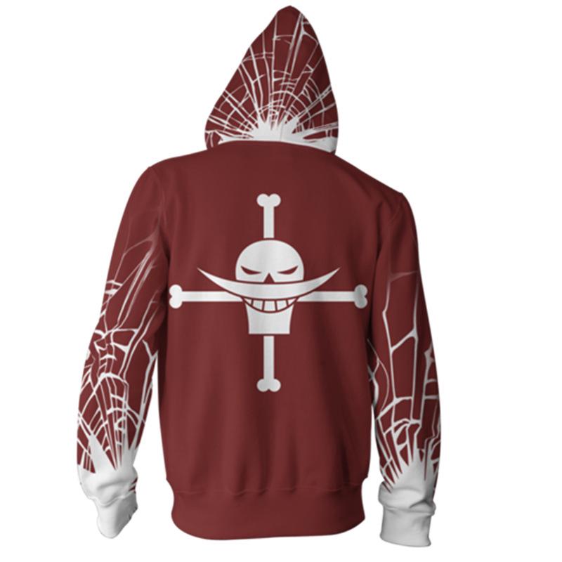 2021 One Piece Anime 3D Print Zipper Hoodie for Men