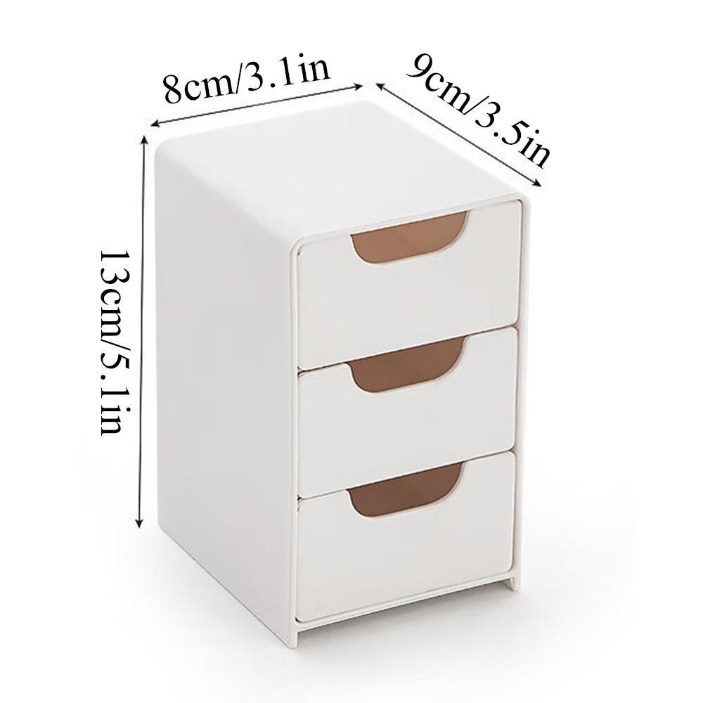 Chique 3-laags bureau-organizer met lades - Ideaal voor kantoorartikelen, sieraden- en cosmetica-opslag - Draagbare vakverdelingsdoos wit