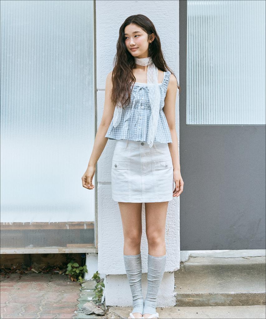 MIXXO Cargo Denim Mini Skirt_Miwwjg716J