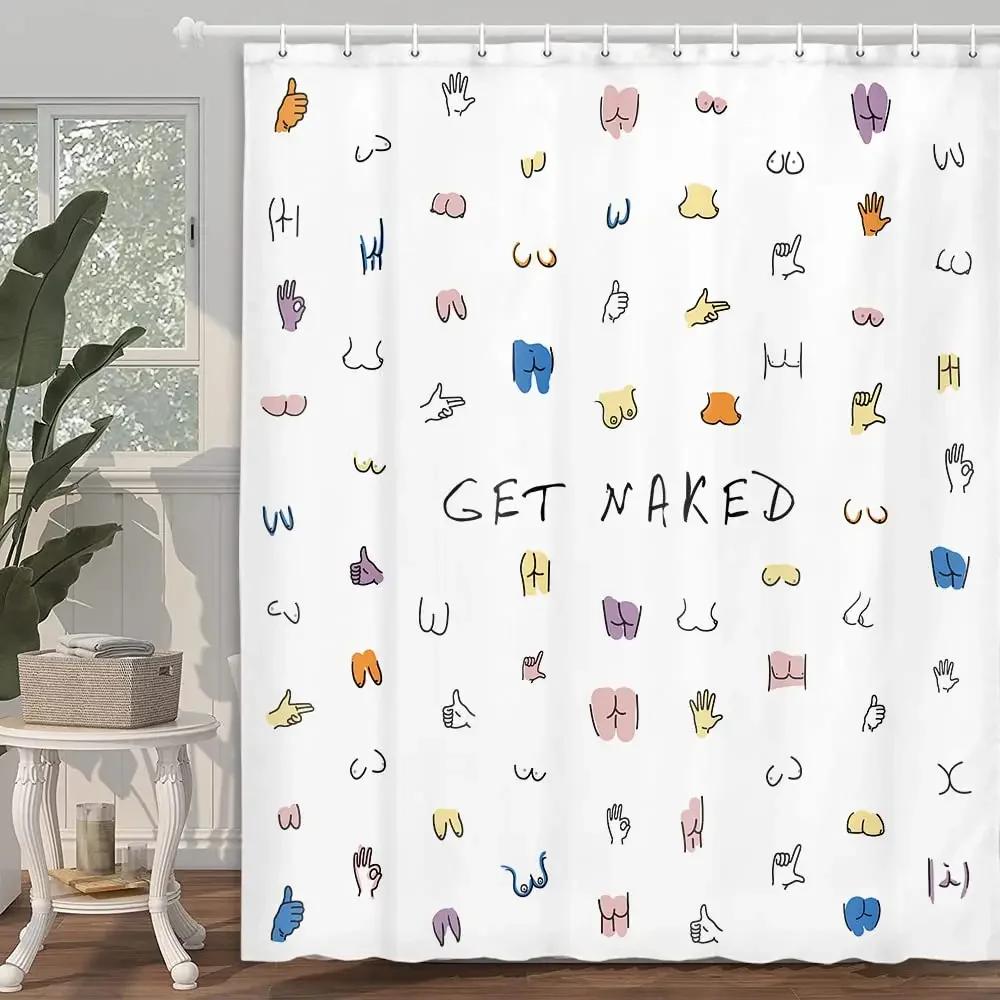 Sexy Boobs Shower Curtain Boob Feminine Feminist Seamless Breast Pattern Bathroom Curtains Polyester Bathroom Screen with Hooks