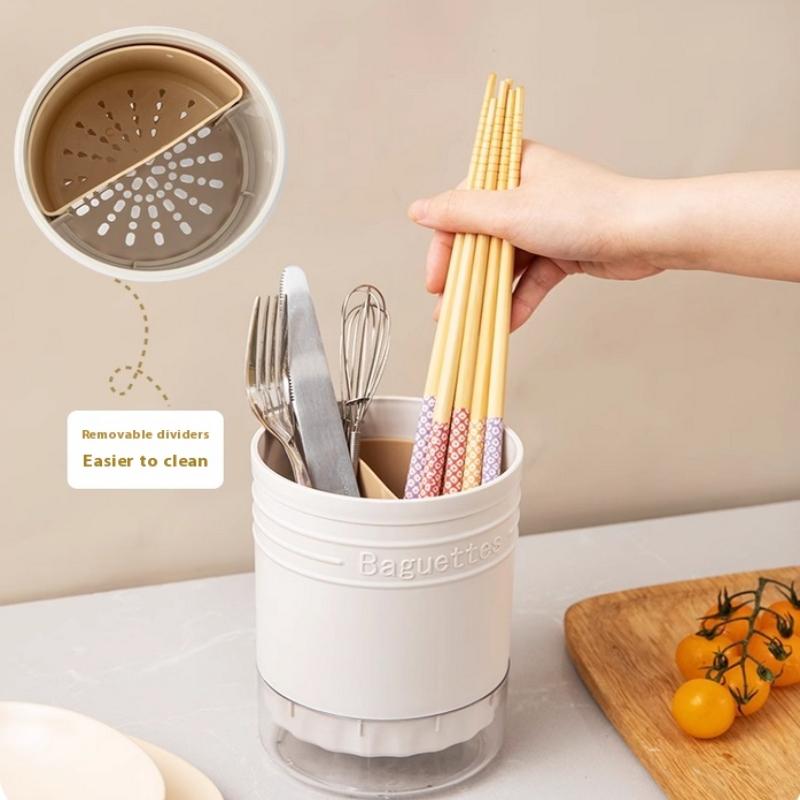 1Pcs Cutlery Storage Holder Plastic Multi Functional Drain Chopstick Tableware Knife Spoon Fork Chopstick Container Kitchen Tool