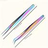 Stainless Steel Precision Color Titanium Eyebrow Clip Tweezers Specifically Designed for Beautiful Eyelashes Makeup Tools