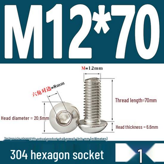 ISO7380 Stainless Steel Hex Drive Dome Head Screws - M2 to M16