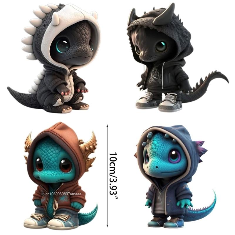 Cool Statue of Baby Dragon Handmake Resin Dinosaur Figurines Sculpture Ornaments Halloween for Home Office Desktop Decor Car