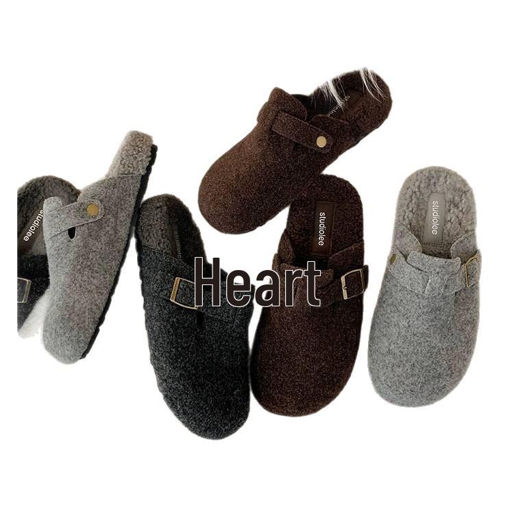 Women's Thick-Soled Birkenstock-Inspired Closed-Toe Slippers - 2025 Autumn/Winter Collection, Slip-On Loafers