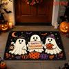 1pc 1-Holiday Suitable for Door Mat with & Pumpkin, Vintage Soft Machine-Washable Suitable for Front Door, Entryway Floor Mat, Hallway - Fiber Suitabl