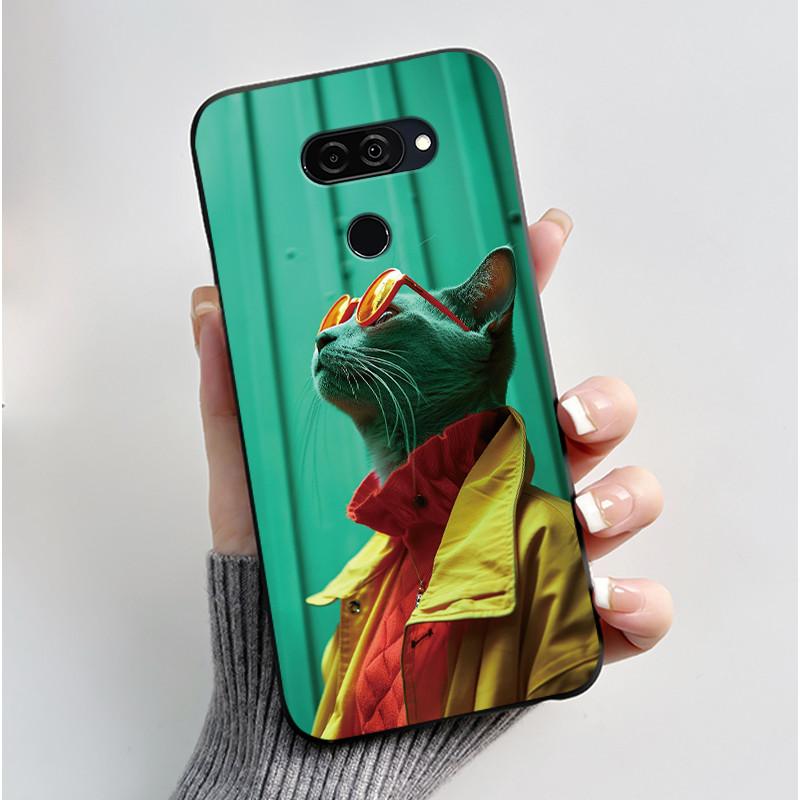 Casing For LG K40S K50S Soft Case LM-X430 LM-X540 Aesthetic Fashion Cute Cat Cartoon Phone Back Cover Shockproof Silicone Bumper