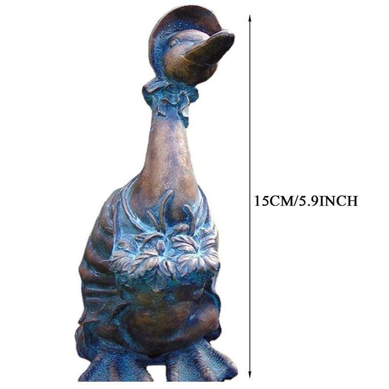 15cm Bronze Resin Garden Ornament Patio Lawn Decoration Statue