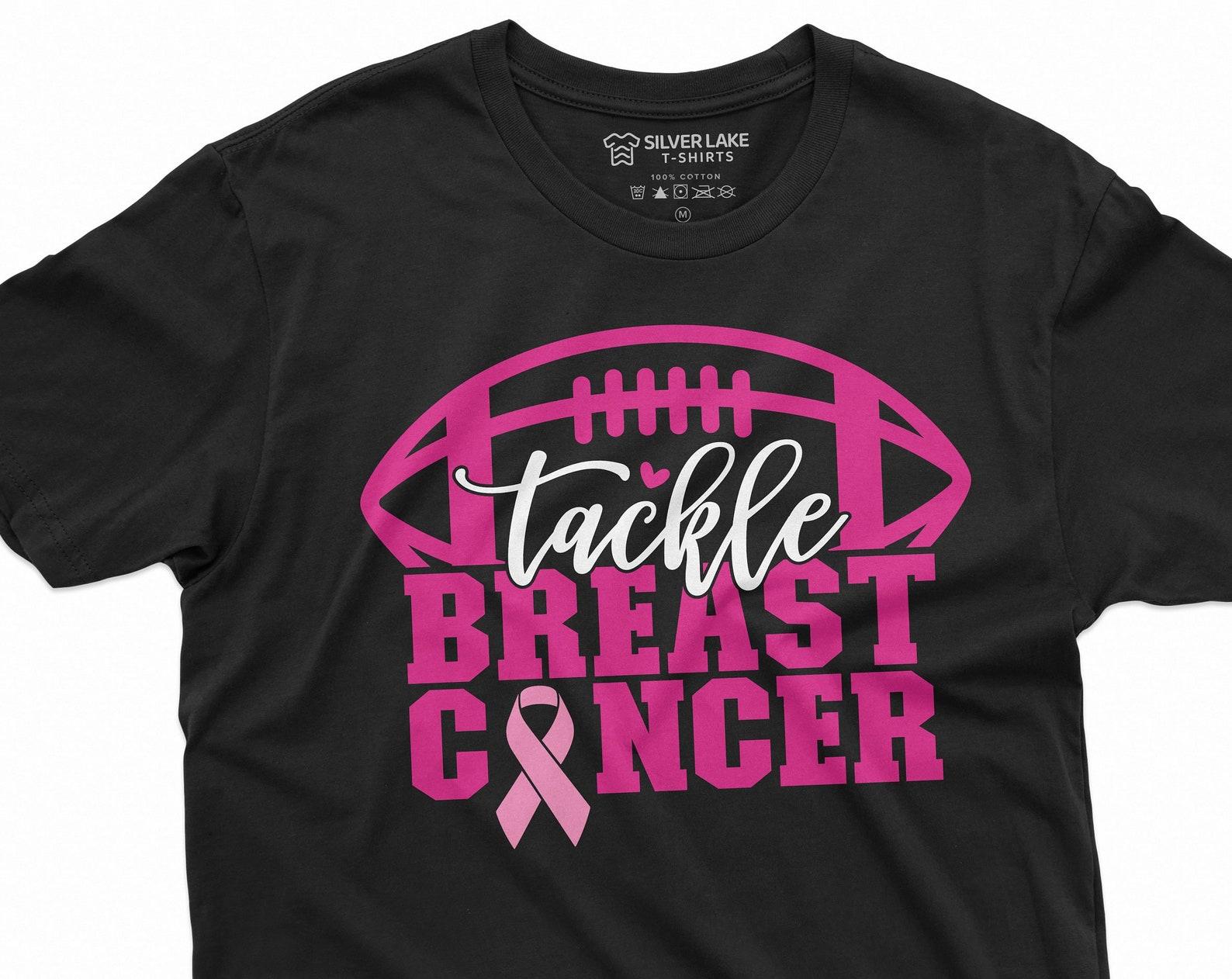 Tackle Breast Cancer T-shirt Womens Mens Unisex Awareness Tee Shirt Fight Cancer Sports Tee Shirt Awareness day Tee L