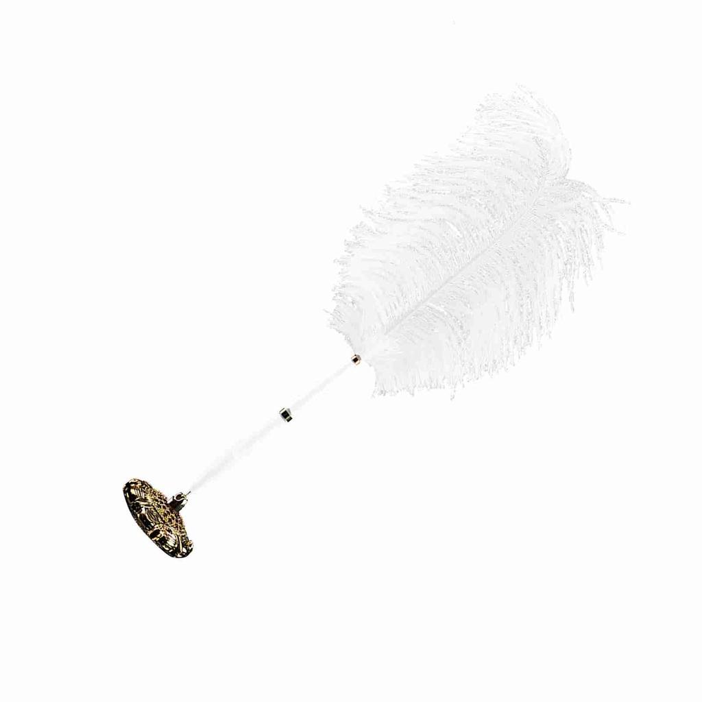 Ostrich   Wedding Quill Signing Ballpoint Writing Pen With Metal Holder New Gold