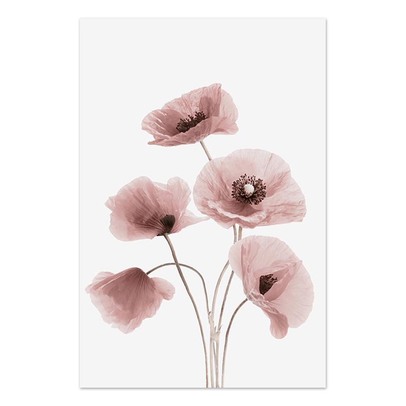 Pósteres y galerías de grabados de plantas y flores, murales de arte de pared, pinturas nórdicas en lienzo, imágenes para decoración del hogar y la sala de estar