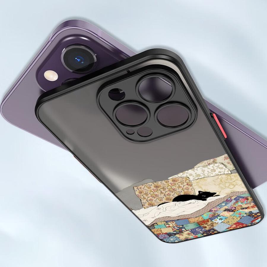 Funda Back Phone Cover Case for iPhone 17 Pro Max 12 11 15 16 Plus Air XS XR 7 8 SE 13 Mini 14 Creative Art Cat