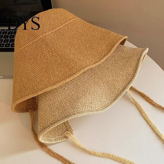 Adjustable Wide Brim Hat for Summer Straw Sun Hat, with Windproof String, Breathable UV Foldable Visor Beach Vacation Protection Women Outdoor Travel