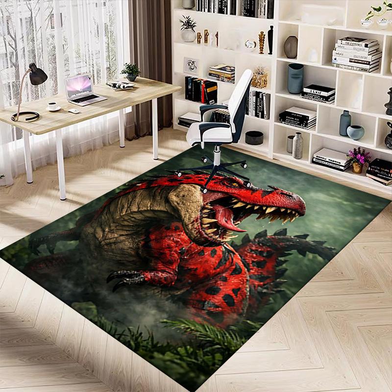 1PC Tyrannosaurus rex, Prehistoric creature Non-Slip Floor Carpet Compatible for Office&Living Room&Bedroom&Dining room - Weave Machine-S0332