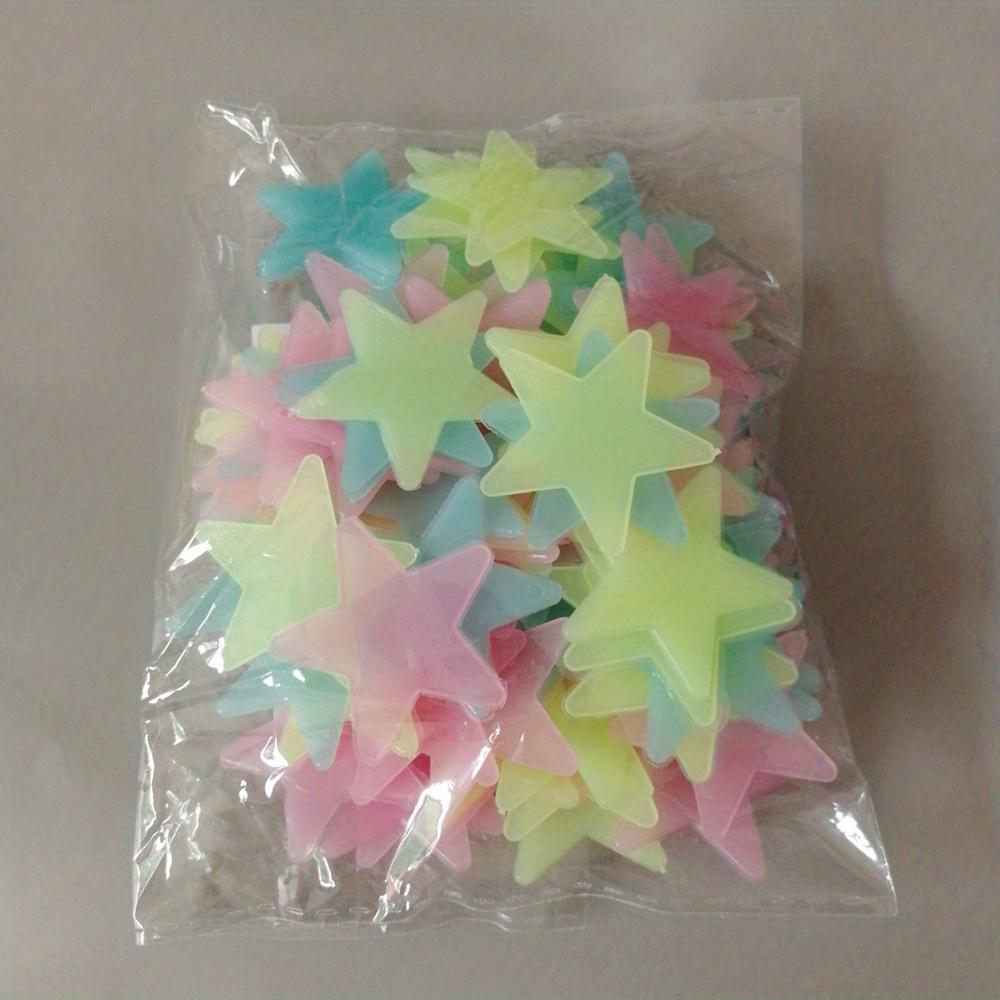 1000/50 Pezzi Stelle Fluorescenti Adesive per Soffitto Adesive Stelle Luminose 3D Camera da Letto Bambini Cielo Stellato Realistico Decorazione Murale