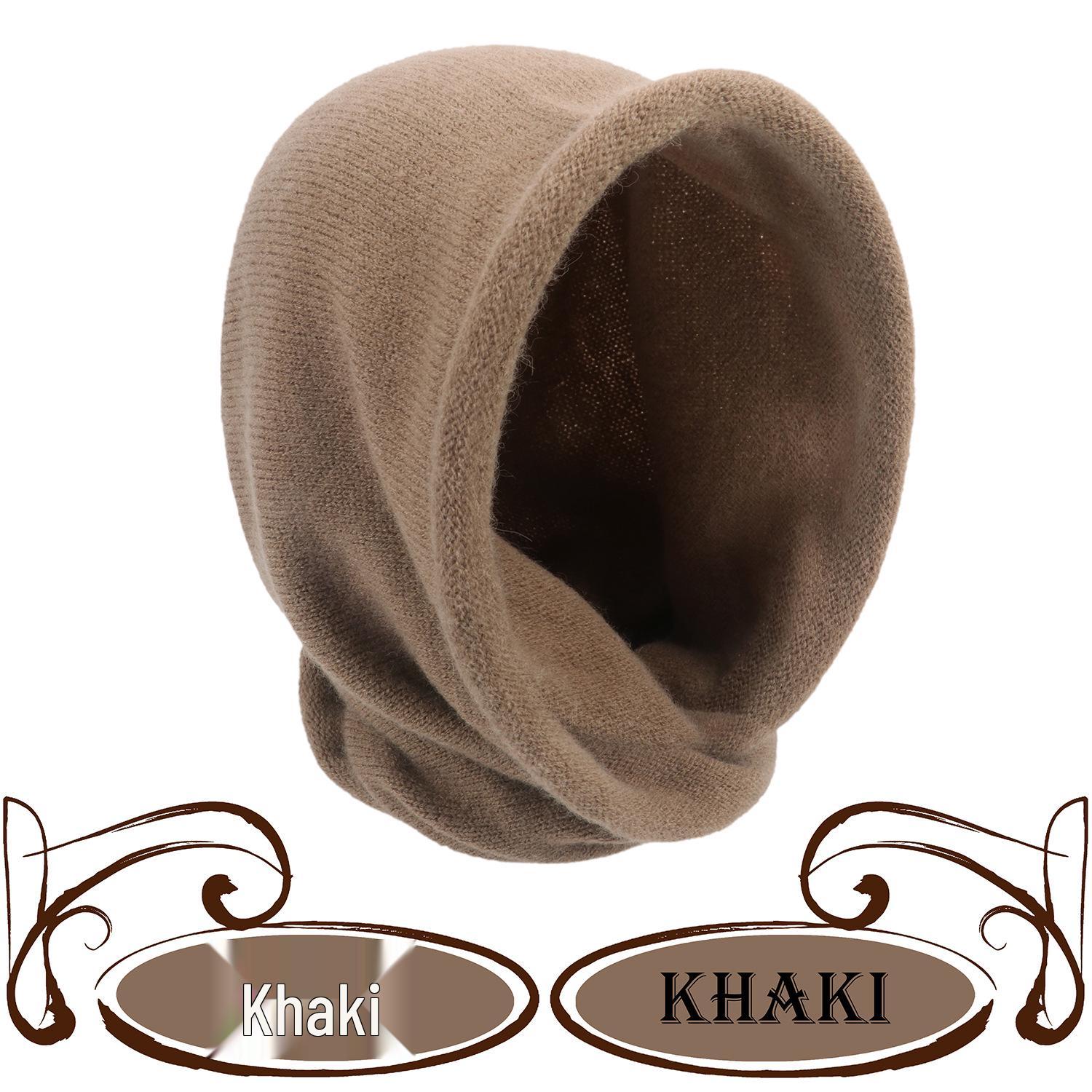 

Женский зимний комплект шарф и шапка: Имитация кашемира Вязаная шапка-пуловер Шарф хаки