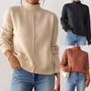 Women S Casual Half High Neck Long Sleeve Solid Pullover Sweater