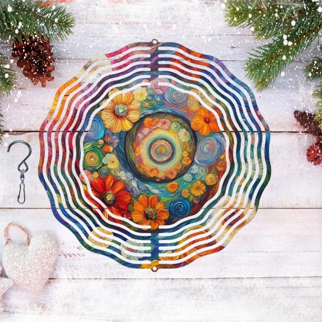 Starry Sky Fantasy Wind Chime 3D Swirl Dream Pattern Rotating Outdoor Decor for Garden Yard Holiday Thanksgiving Universal 360 Hook