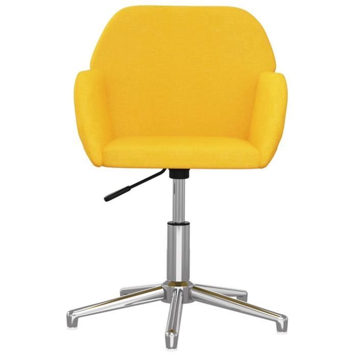 344721 vidaXL Swivel Office Chair Light Yellow Fabric