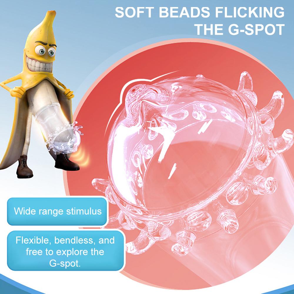 Reusable Condom Penis Extender Sleeve Male Enlargement Time Delay Spike G Spot Clit Massager Cover Condoms Adult Sex Toy