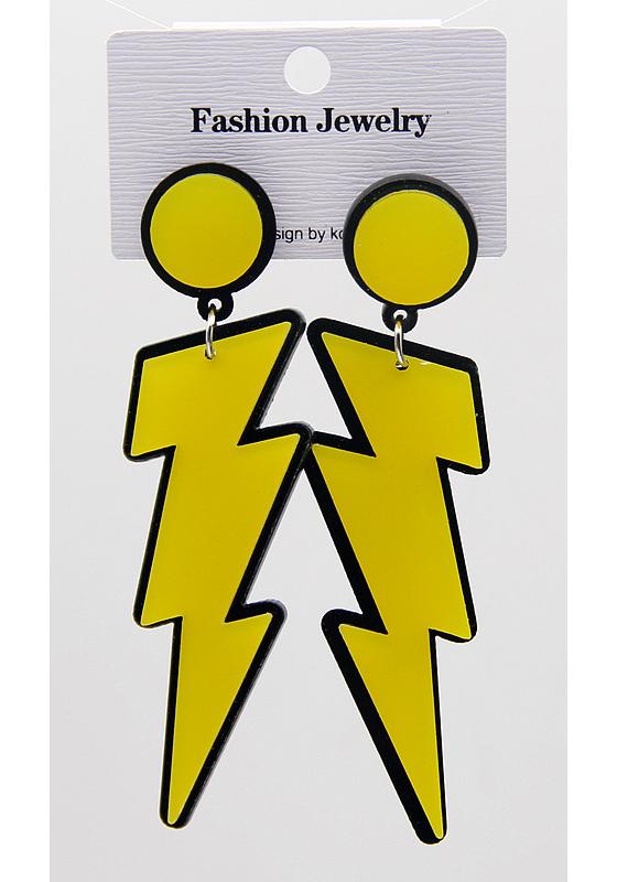 Statement Shiny Glitter Lightning Acrylic Drop Earrings For Women Punk Long Pendant Dangle Earrings Fashion Jewelry Accessories