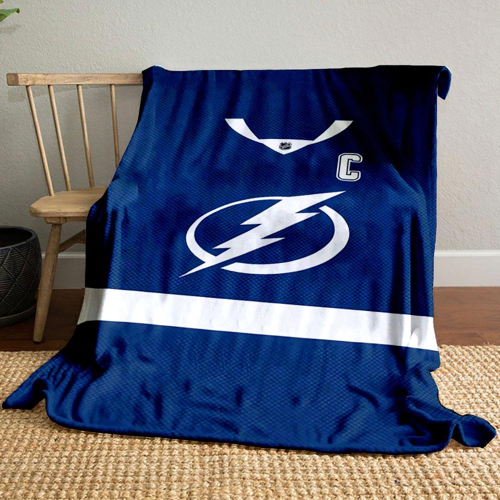 Blue Lightning NHL Sports Design Patterned blanket, flannel, suitable for all seasons, home decor, warm and cozy