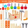Wooden Tool Set Montessori Toys for 2 3 4 5 Year Old Boy, 29Pcs Stem Toys Toddler Educational Toys Age 2-3, Tool Bench Pretend Play Construction