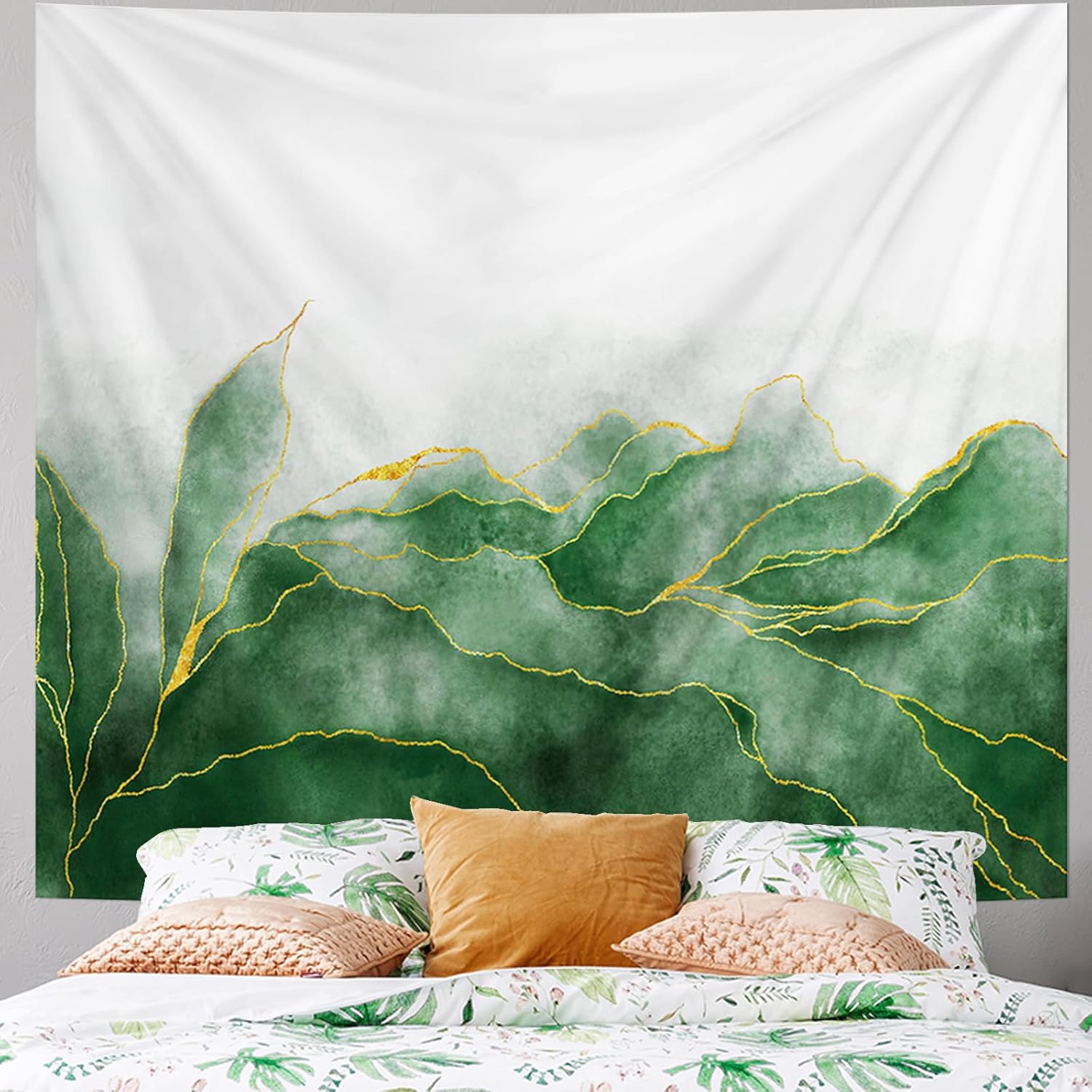 VIKAMA Monet Impressionist Water Lilies Tapestry with Oil Painting Texture for Bedroom Headboard Feature Wall Art Decoration 74x94cm(29x37in)
