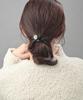 VINGTAINE Beaded Scrunchie Hair Perfect for Office Tie, Updos, Wear, Elegant, Women's, H7916-GRAY