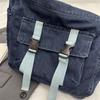 Borsa in Denim Grande Capacità Borsa a Tracolla da Donna Borsa Messenger da Studente Borsa Tote
