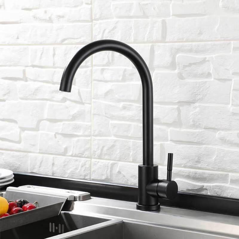 Rotatable Black Stainless Steel Basin Faucet