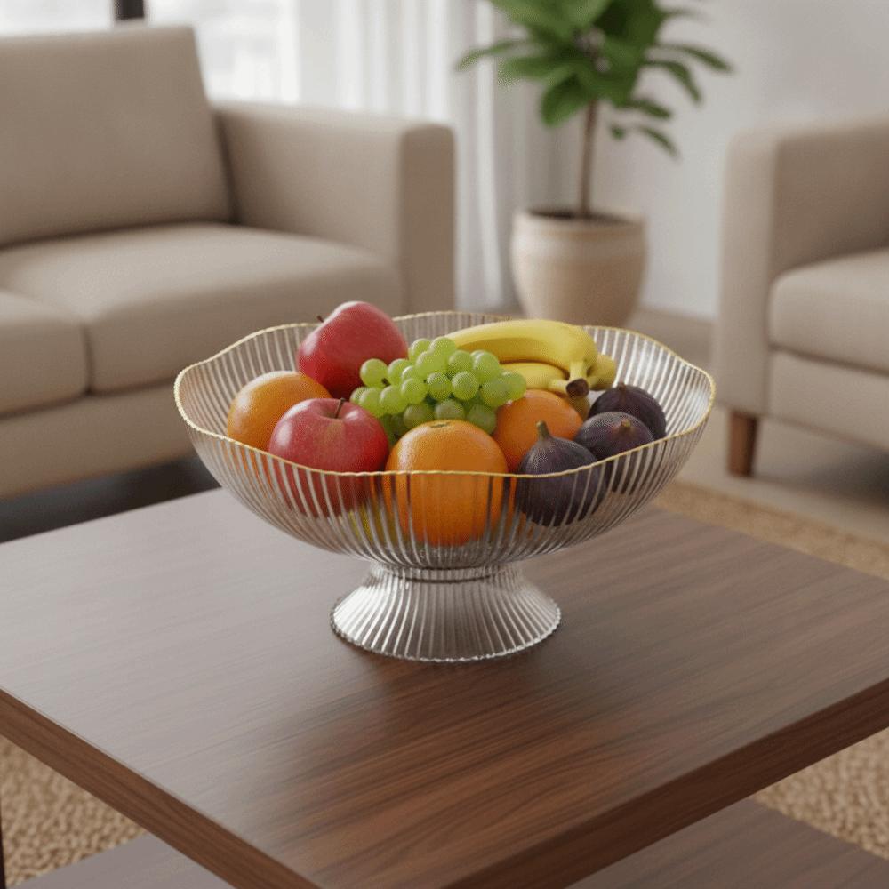 High Feet Draining Fruit Plate Large Capacity Snack Serving Bowl INS Living Room Fruit Basket Home